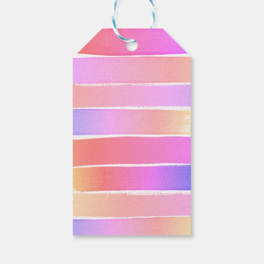 Pastel Rainbow Art Paint Party Birthday Dank u Cadeaulabel (Achterkant)