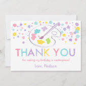 Pastel Rainbow Art Party Birthday Hartelijk dank Kaart (Voorkant)
