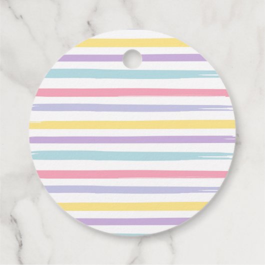 Pastel Rainbow Art Party Verjaardag Bedankjes Labels (Achterkant)