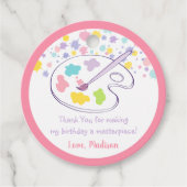 Pastel Rainbow Art Party Verjaardag Bedankjes Labels (Voorkant)