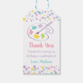 Pastel Rainbow Art Party Verjaardag Cadeaulabel (Voorkant)