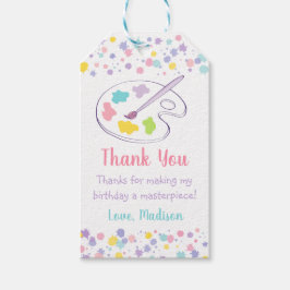 Pastel Rainbow Art Party Verjaardag Cadeaulabel