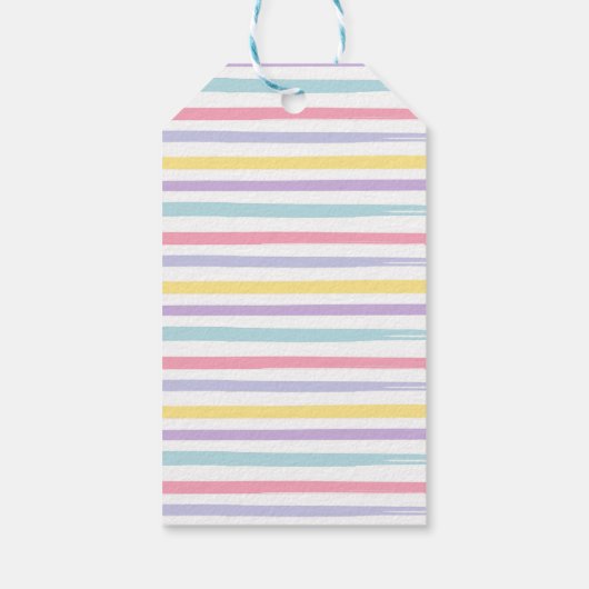 Pastel Rainbow Art Party Verjaardag Cadeaulabel (Achterkant)