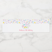 Pastel Rainbow Art Party Verjaardag Waterfles Etiket (Enkel label)