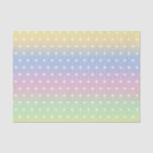 Pastel Rainbow Asanoha Geometric Stars Patroon Tissuepapier