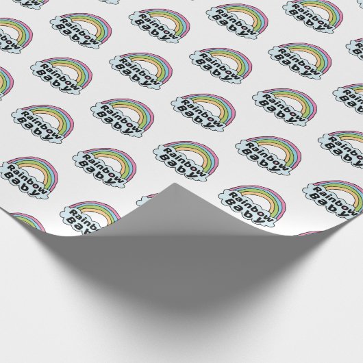 Pastel Rainbow Baby Birth Blessing Birth Mirakel Cadeaupapier (Hoek)