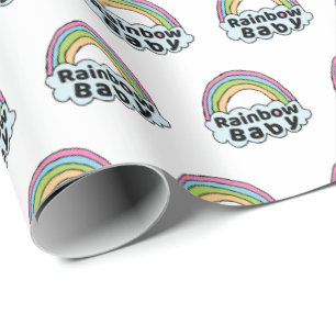 Pastel Rainbow Baby Birth Blessing Birth Mirakel Cadeaupapier
