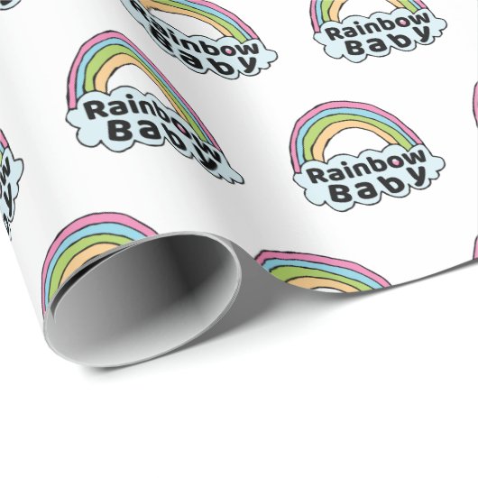 Pastel Rainbow Baby Birth Blessing Birth Mirakel Cadeaupapier (Rol Hoek)