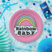 Pastel Rainbow Baby Birth Blessing Birth Mirakel Papieren Bordje (Feest)