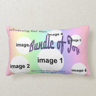Pastel Rainbow Baby Girl Aangepaste foto Collage Kussen