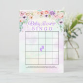 Pastel Rainbow Baby shower Bingo Game Kaart (Staand voorkant)