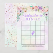 Pastel Rainbow Baby shower Bingo Game Kaart (Voorkant / Achterkant)
