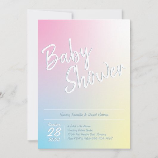 Pastel Rainbow Baby shower Eenvoudig Modern Kaart (Voorkant)