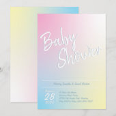 Pastel Rainbow Baby shower Eenvoudig Modern Kaart (Voorkant / Achterkant)
