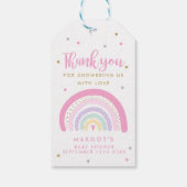 Pastel Rainbow Baby shower Favor Cadeaulabel (Achterkant)
