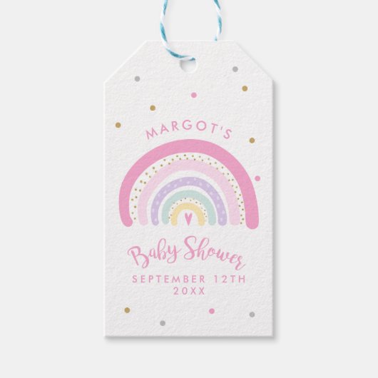 Pastel Rainbow Baby shower Favor Cadeaulabel (Voorkant)