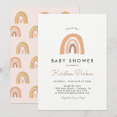 Pastel Rainbow Baby shower Invitation Kaarten (Voorkant / Achterkant)