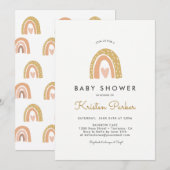 Pastel Rainbow Baby shower Invitation Kaarten (Voorkant / Achterkant)