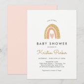 Pastel Rainbow Baby shower Invitation Kaarten (Voorkant / Achterkant)