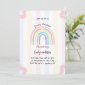 Pastel Rainbow Baby shower Invitation Schattige Ra Kaart (Staand voorkant)