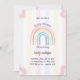 Pastel Rainbow Baby shower Invitation Schattige Ra Kaart