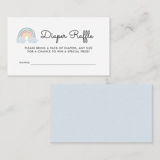 Pastel Rainbow Baby shower Luier Raffle Tickets Informatiekaartje (Voorkant / Achterkant)