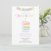 Pastel Rainbow Baby shower Party Kaart (Staand voorkant)