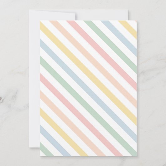 Pastel Rainbow-Baby shower per post Kaart (Achterkant)