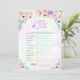 Pastel Rainbow Baby shower Price Game Card Kaart