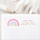 Pastel Rainbow Baby shower Return-adres Etiket (Insitu)
