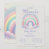 Pastel Rainbow Baby shower Uitnodiging voor meisje (Voorkant / Achterkant)