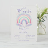 Pastel Rainbow Baby shower Uitnodiging voor meisje (Staand voorkant)