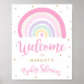 Pastel Rainbow-Baby shower Welkom Poster (Voorkant)
