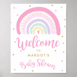 Pastel Rainbow-Baby shower Welkom Poster