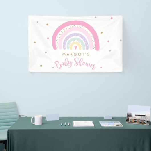 Pastel Rainbow-Baby shower Welkom Spandoek (Beurs)