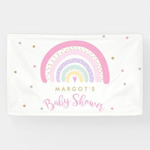 Pastel Rainbow-Baby shower Welkom Spandoek