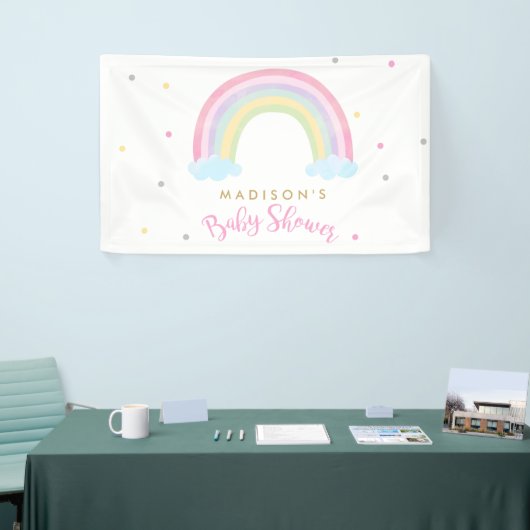 Pastel Rainbow Baby shower Welkom Spandoek (Beurs)