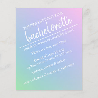 Pastel Rainbow Bachelorette Party Flyer