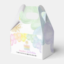 Pastel Rainbow Balloon Favor Box Verjaardagsfeest