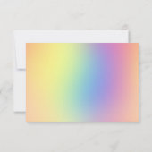PASTEL RAINBOW BEWAREN DE DATUM RSVP KAARTJE (Achterkant)