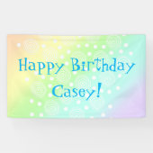 Pastel Rainbow Birthday Banner (Horizontaal)