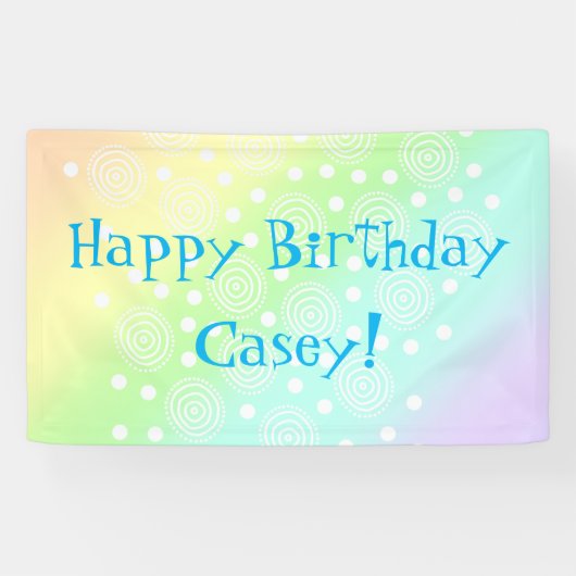 Pastel Rainbow Birthday Banner (Horizontaal)