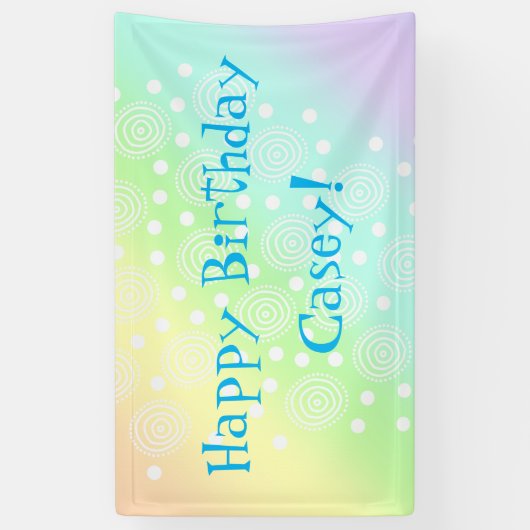 Pastel Rainbow Birthday Banner (Verticaal)