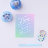 Pastel Rainbow Birthday Party Flyer (Enkel)
