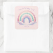 Pastel Rainbow Birthday Party Square Stickers (Tas)