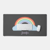 Pastel Rainbow Black Bureaumat (Keyboard & Muis)