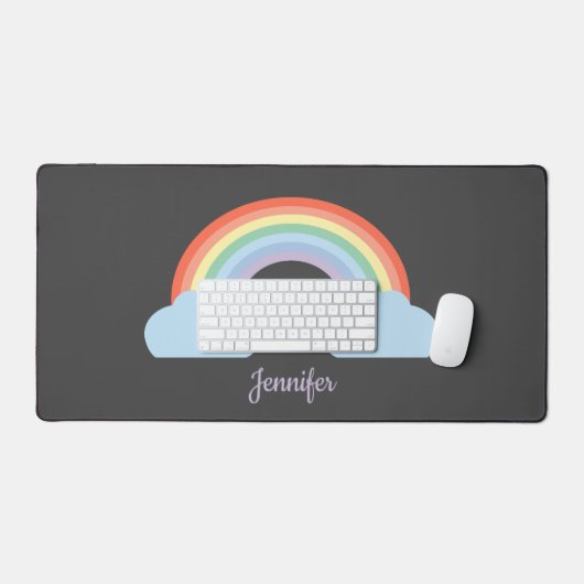 Pastel Rainbow Black Bureaumat (Keyboard & Muis)