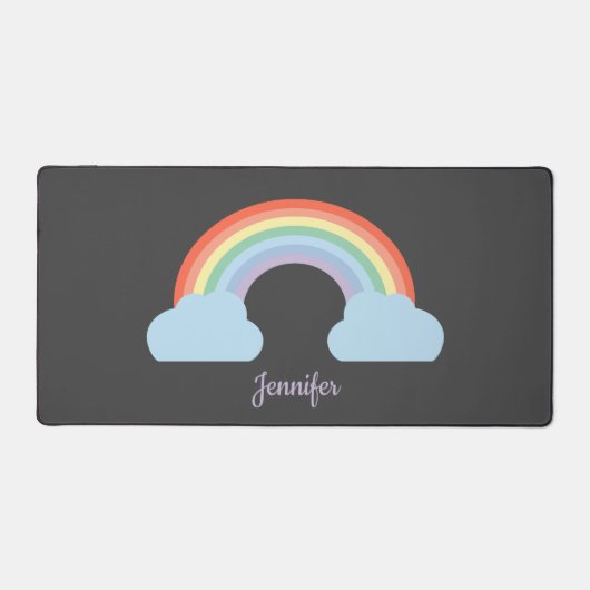 Pastel Rainbow Black Bureaumat (Voorkant)