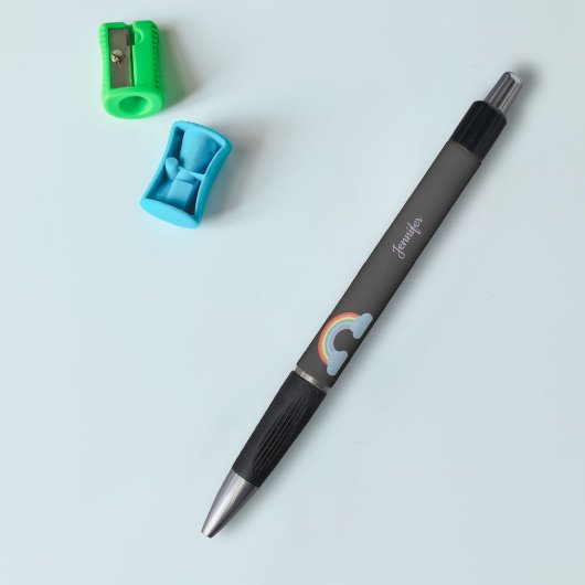 Pastel Rainbow Black Pen
