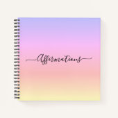 Pastel Rainbow & Black Typografie Affirmaties Notitieboek (Voorkant)